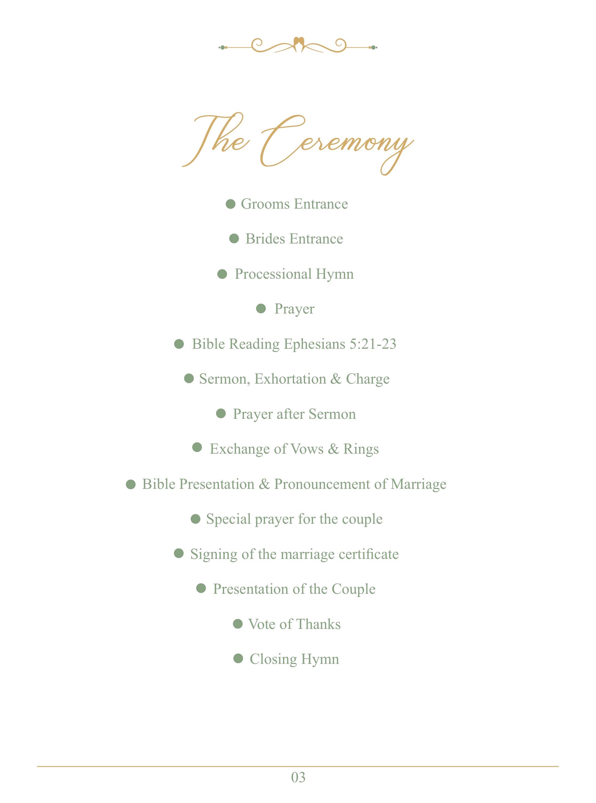 Wedding Program Page 4